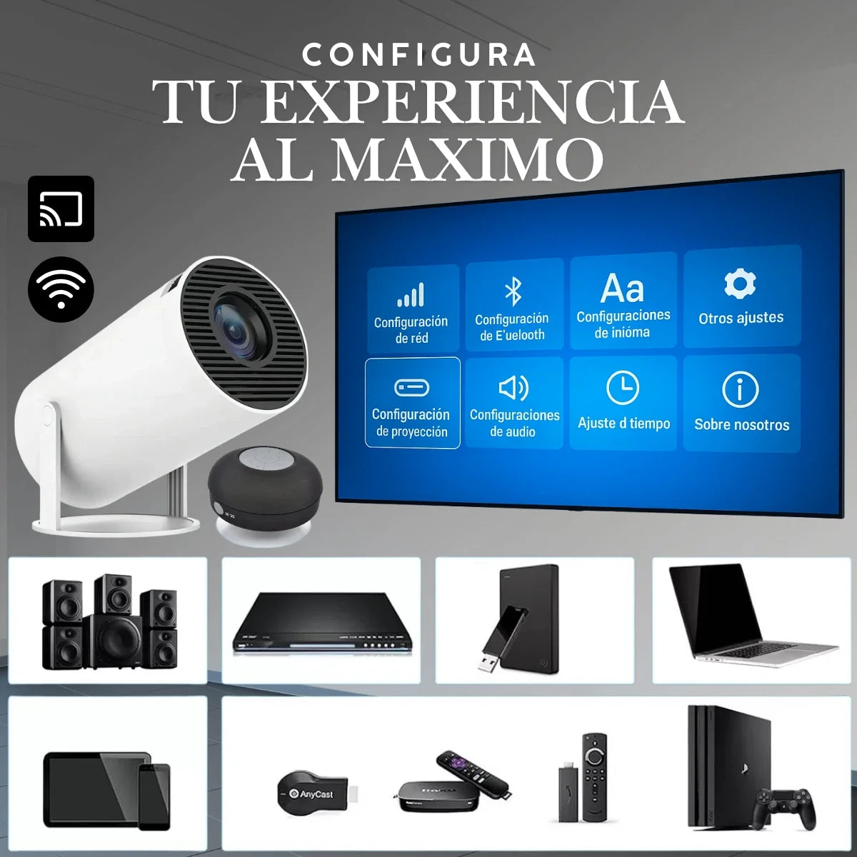 PROYECTOR FULL IMAGEN PRO + PARLANTE PORTATIL [64% OFF HOY]  🎥